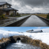 エルニーニョ時の秋雨と雪どけ前の排水確認